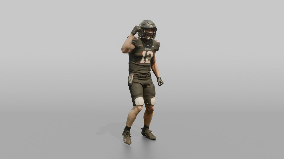 Player Pumping His Fist in Celebration - 3D character model, view 2