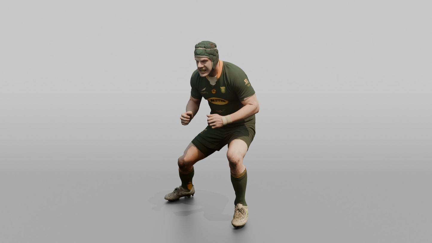 South African Defender Bracing for a Collision