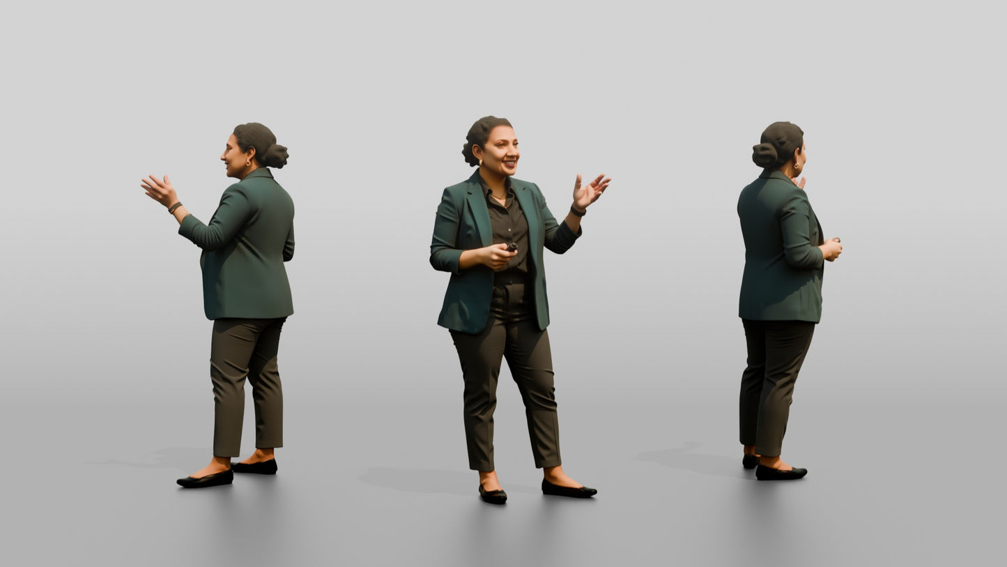 Businesswoman Presenting at a Screen