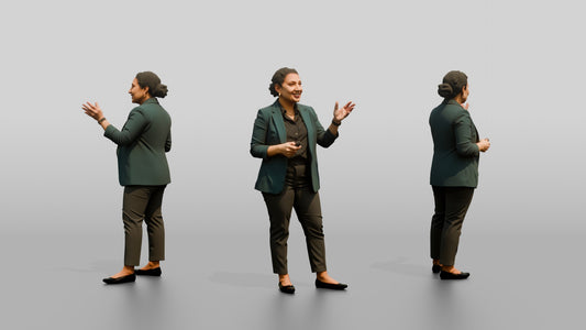 Businesswoman Presenting at a Screen
