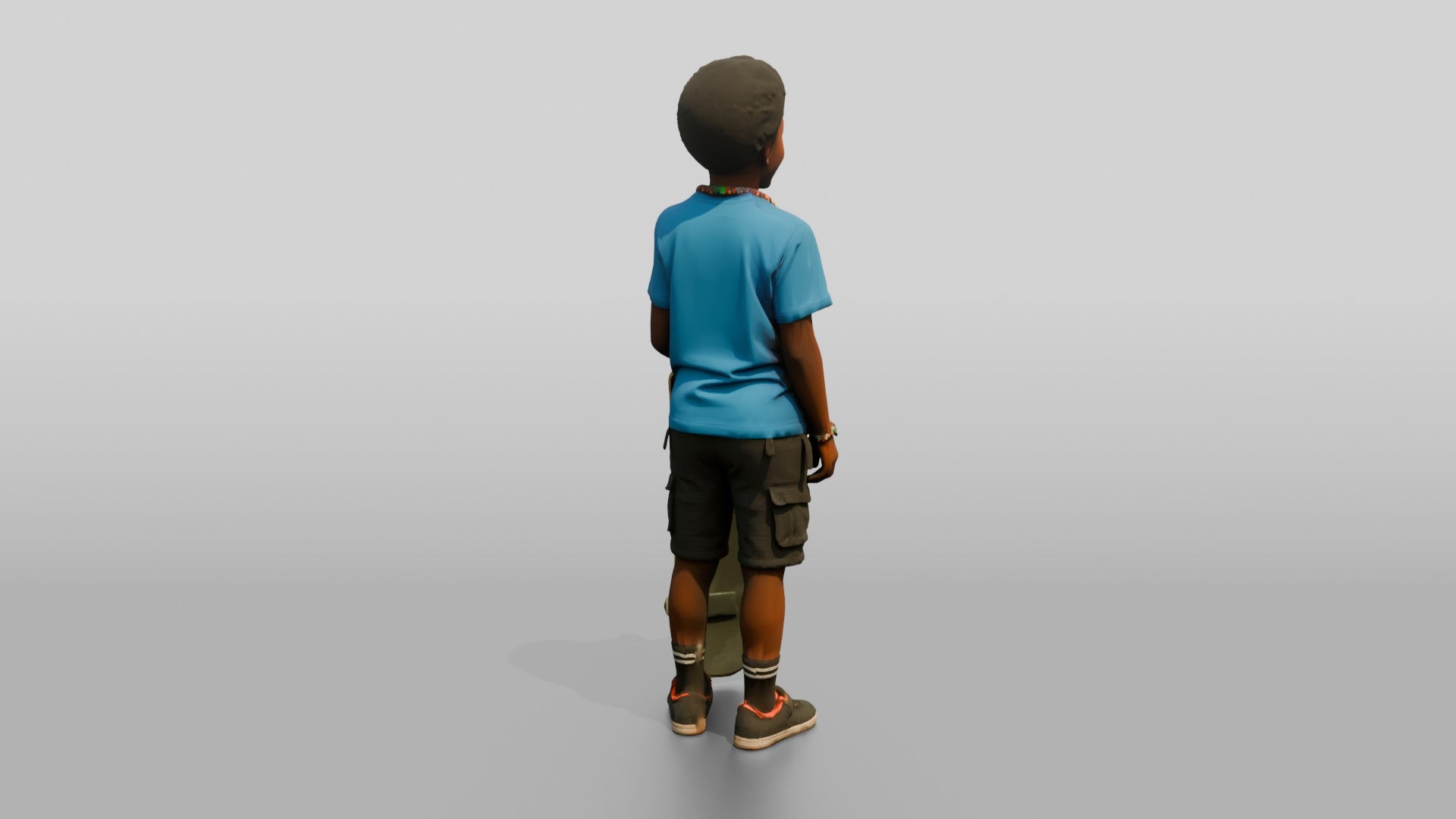 African Boy Holding a Skateboard