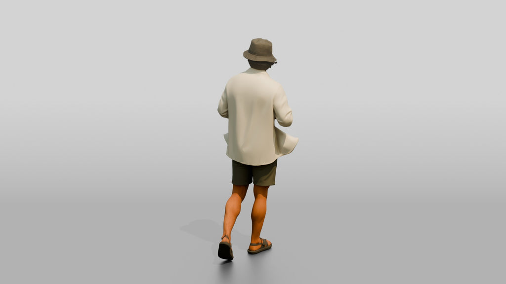 Man Unbuttoning Oversized Linen Shirt