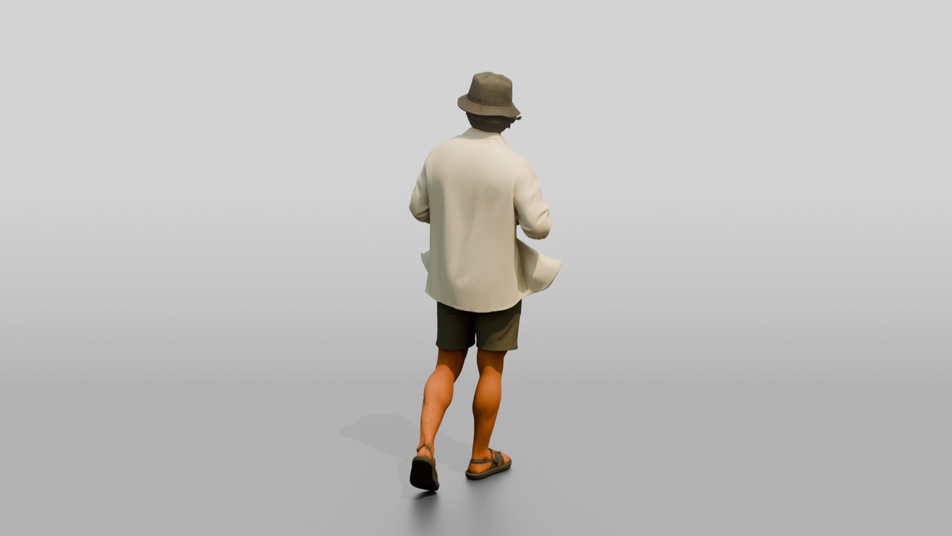 Man Unbuttoning Oversized Linen Shirt