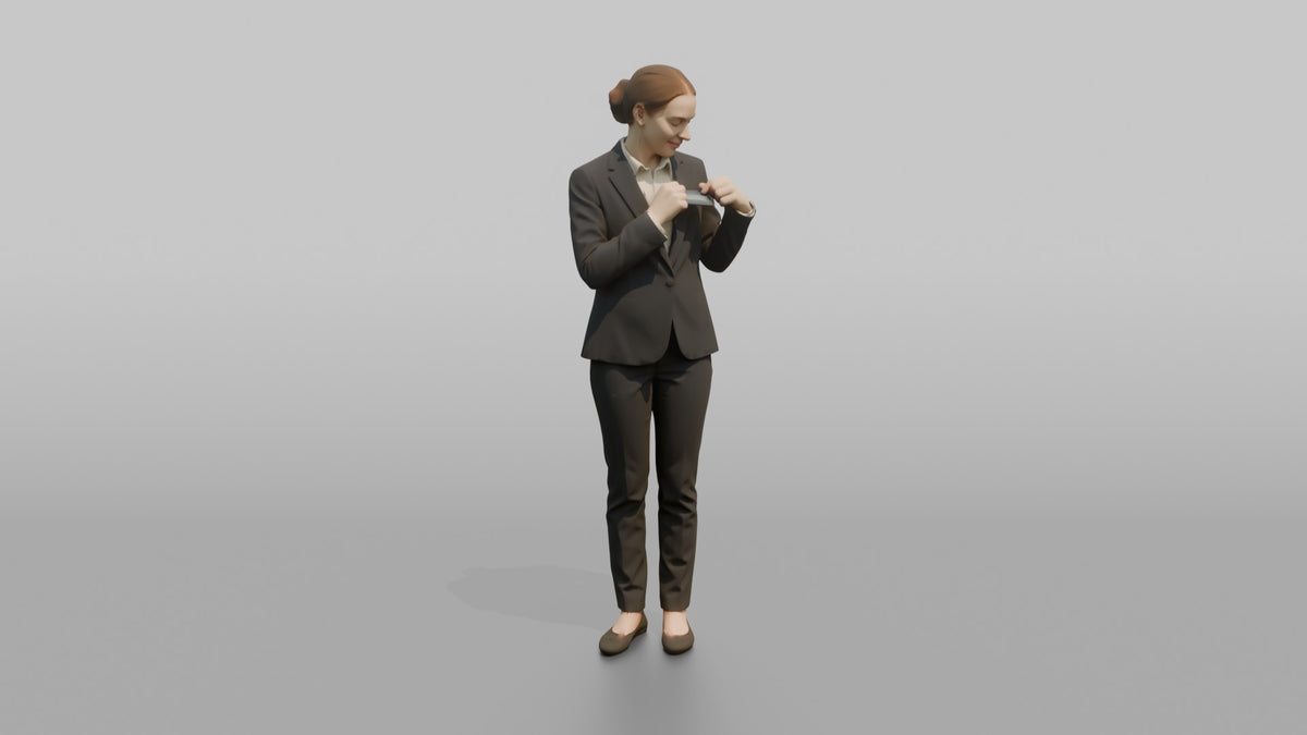 Receptionist Man Adjusting A Name Badge - 3D character model