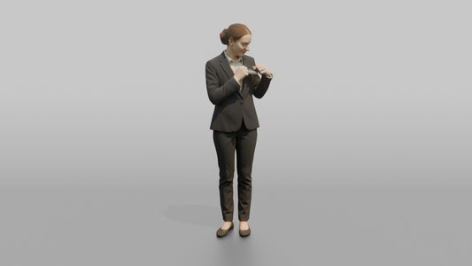 Receptionist Man Adjusting A Name Badge - 3D character model