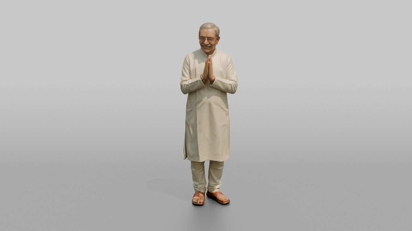 Elderly South Asian Wedding Guest Greeting Warmly