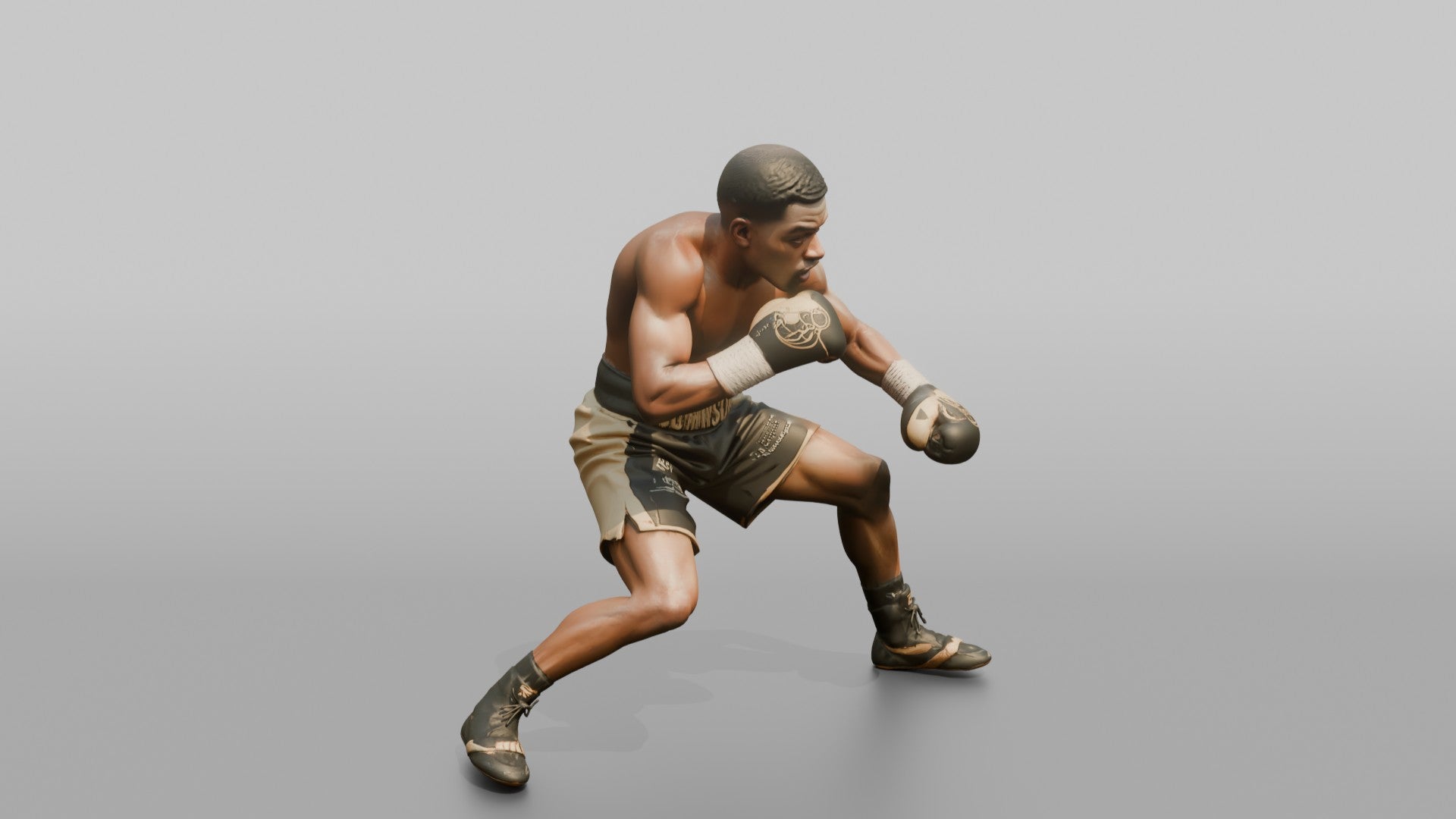 Boxer Ducking Under a Punch with Rapid Head Movement