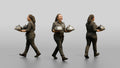 Food Runner Carrying Covered Plates