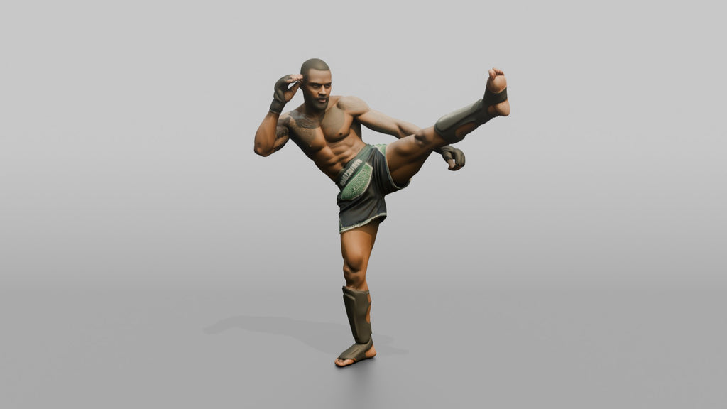 Kickboxer High Roundhouse Head Kick