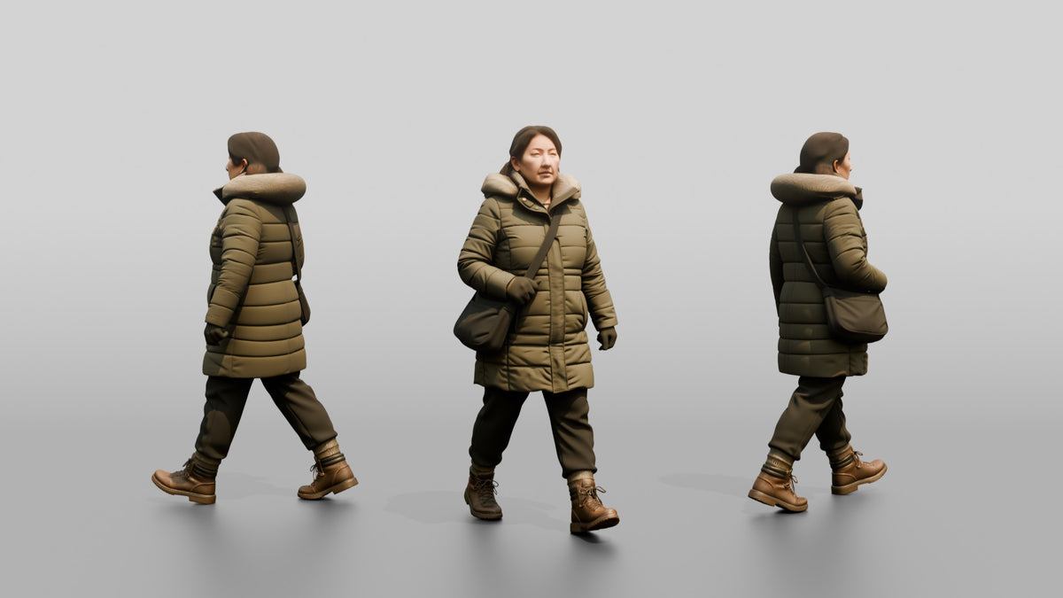 Central Asian Female Walking - 3D character model