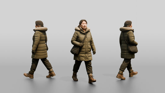 Central Asian Female Walking