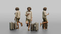 Traveler Leaning Against A Pillar