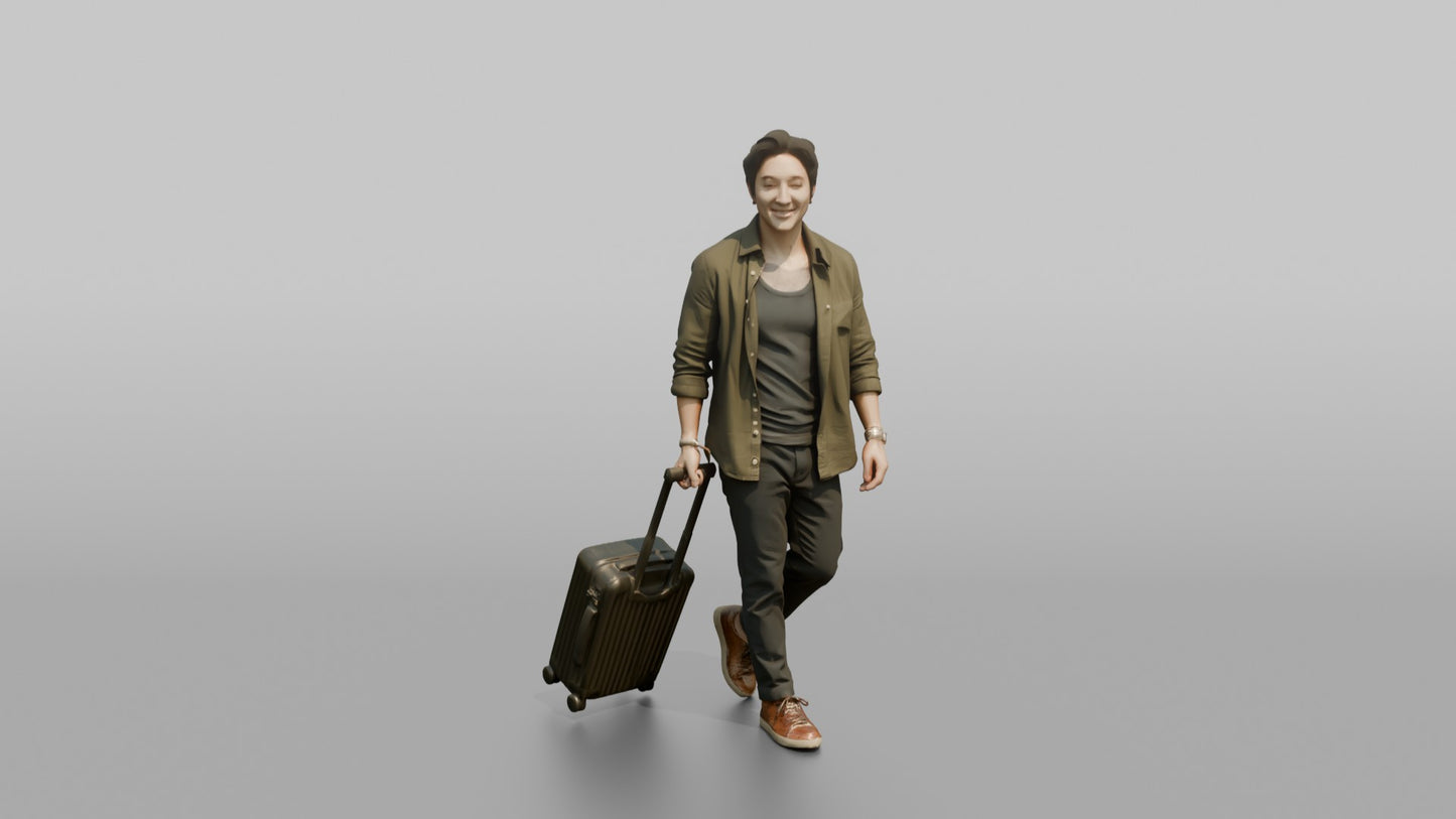 Vacationer Wearing Open Shirt Over Vest