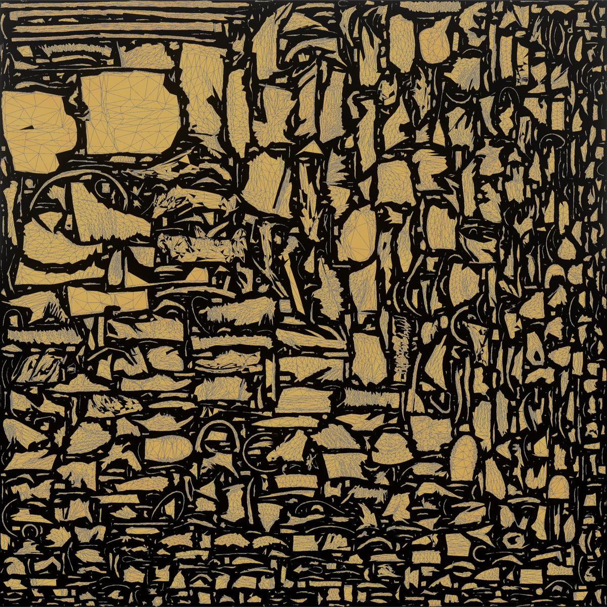 Hiker Leaning on a Walking Stick, Reading a Map - UV layout, metallic roughness map