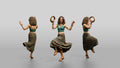 Boho Beach Dancer with a Tambourine