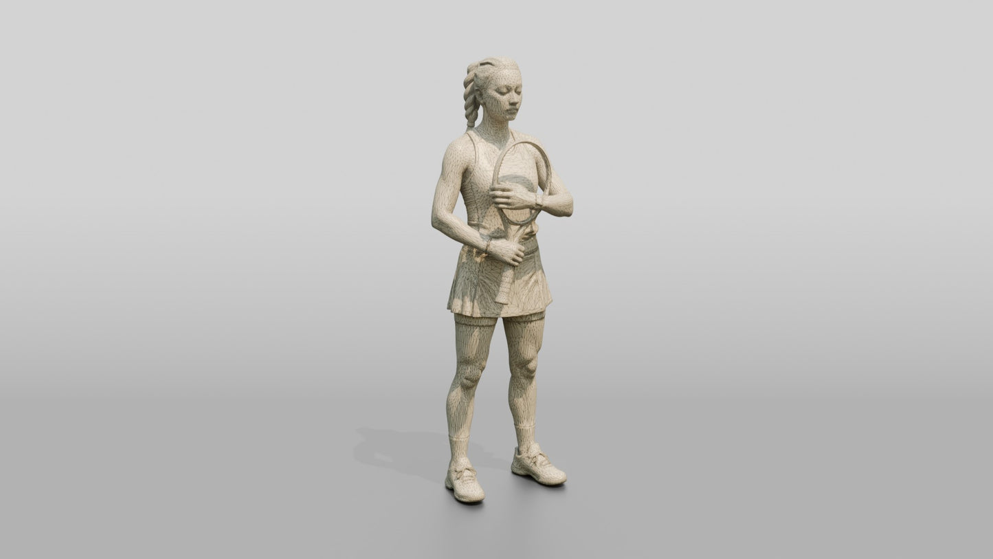 Female Tennis Player in a Calm Pre-Match Moment