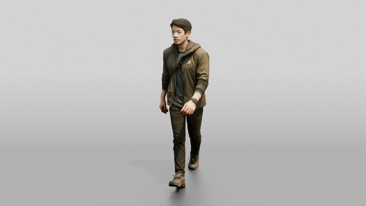 East Asian Male Walking