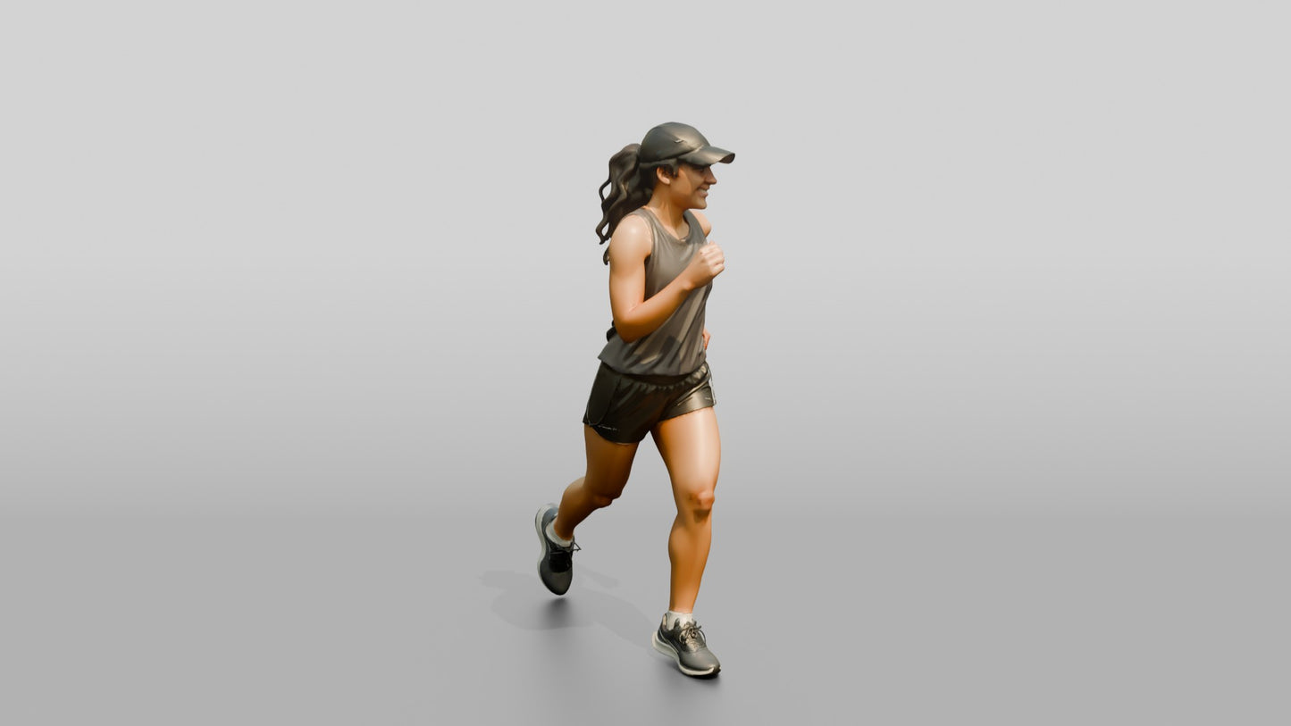 Latina Woman Running on the Boardwalk in Athleisure Set