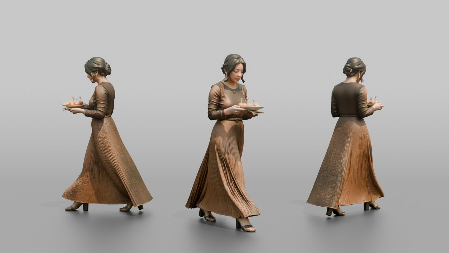 Wedding Guest Carrying a Plate of Appetizers