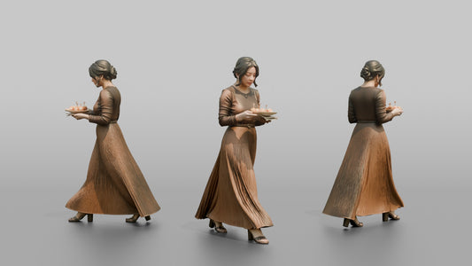 Wedding Guest Carrying a Plate of Appetizers
