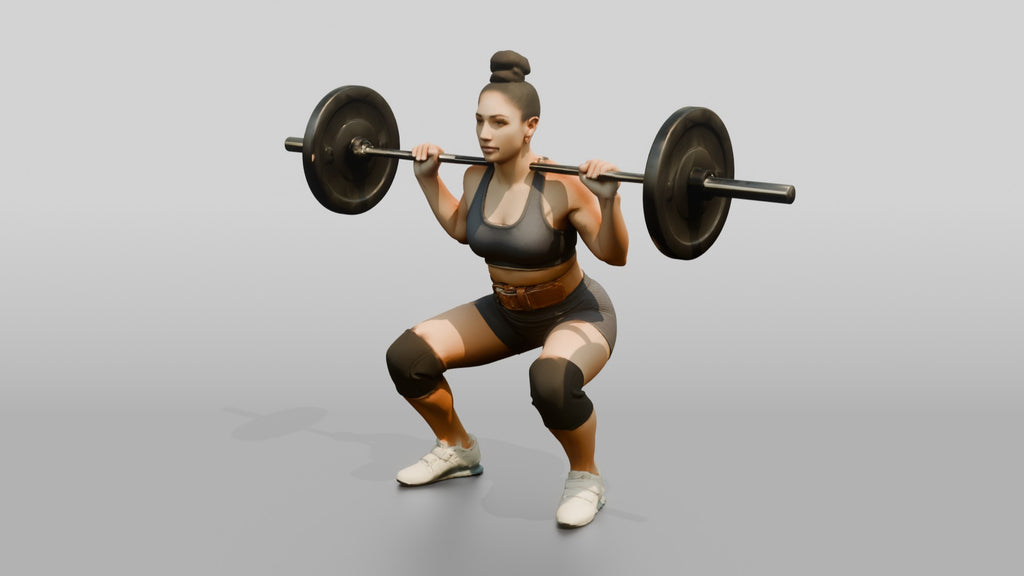 Woman in Athletic Squat Stance