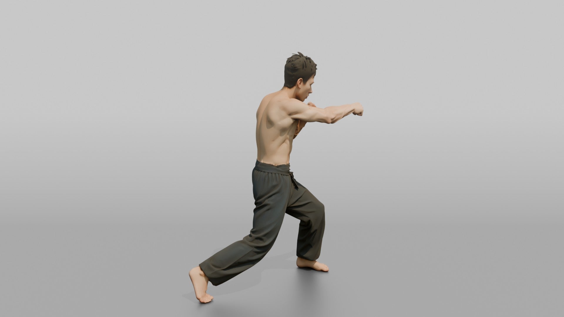 Wing Chun Fighter Rapid Chain-Punch Blitz