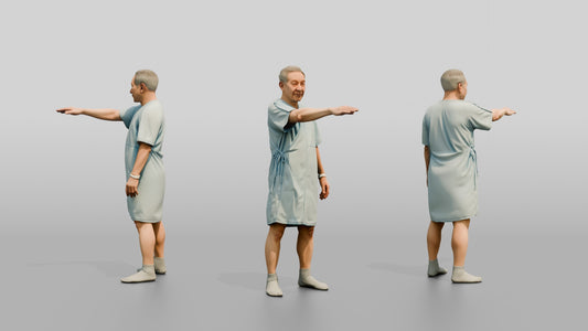 Elderly Man Patient Stretching His Arm