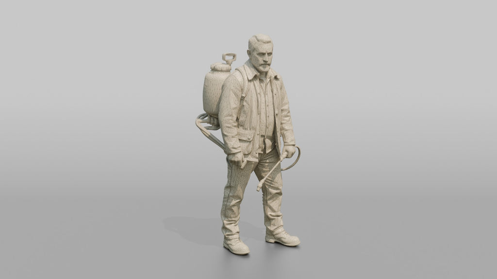 Farmer Carrying Pressurized Pesticide Backpack Sprayer