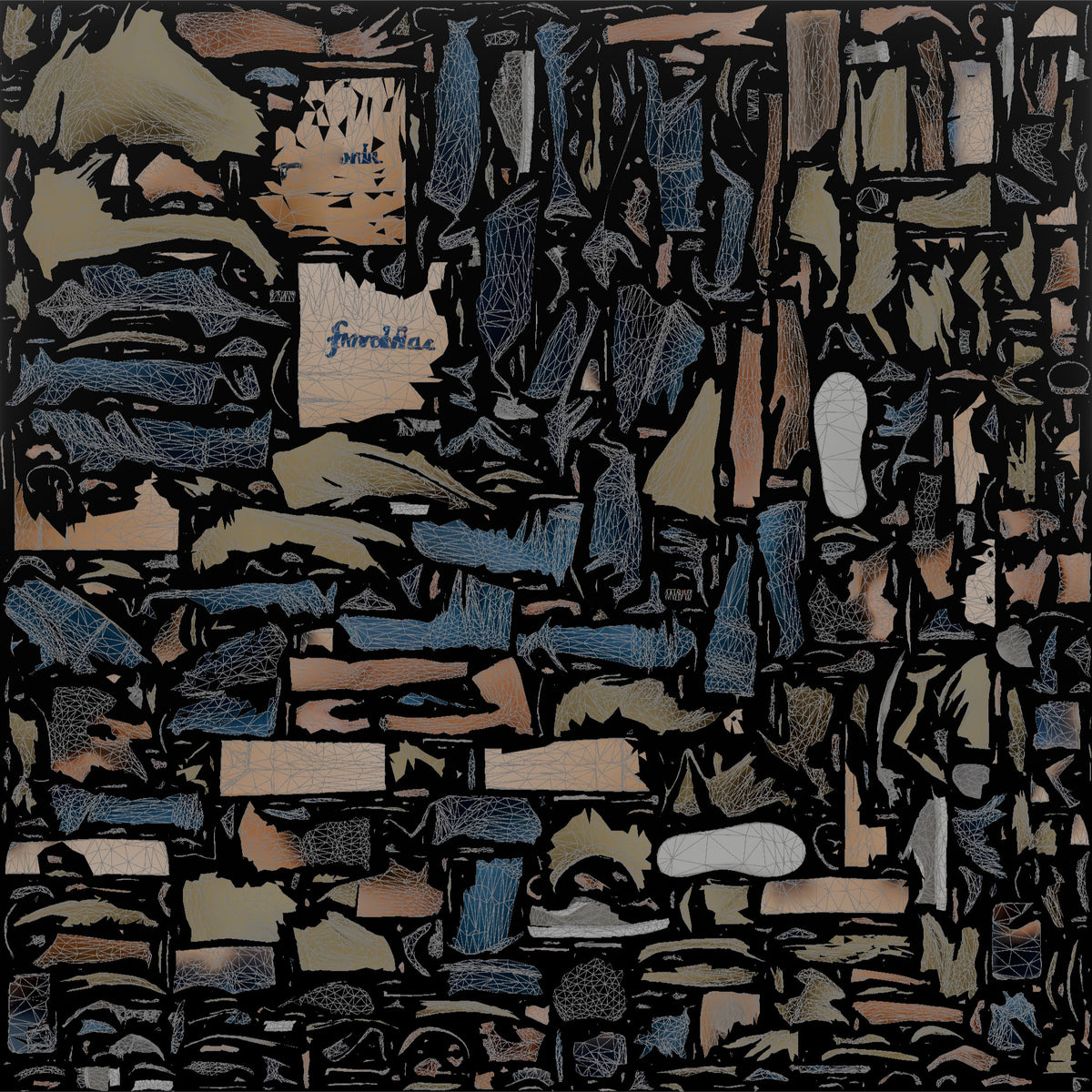 Man Customer Checking His Phone While Holding A Shopping Bag - UV layout, base color map