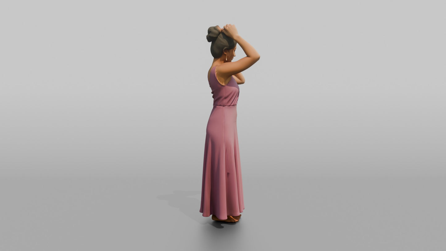 Wedding Guest Fixing Her Hair Updo