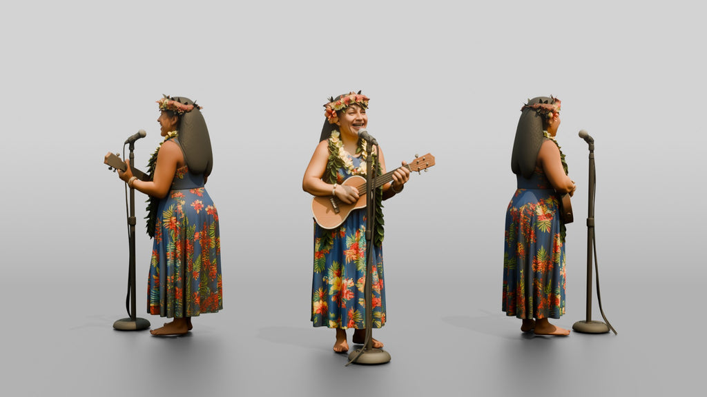 Ukulele Player Strumming and Singing
