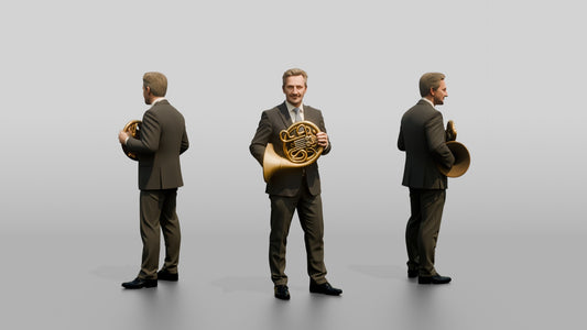 French Horn Player with Hand in Bell