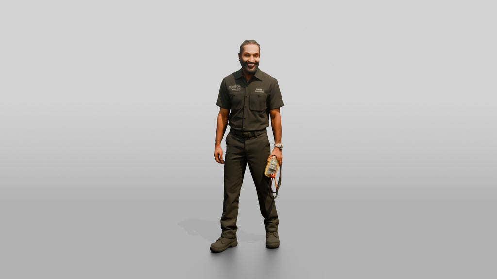 Mechanic Holding a Diagnostic Multimeter