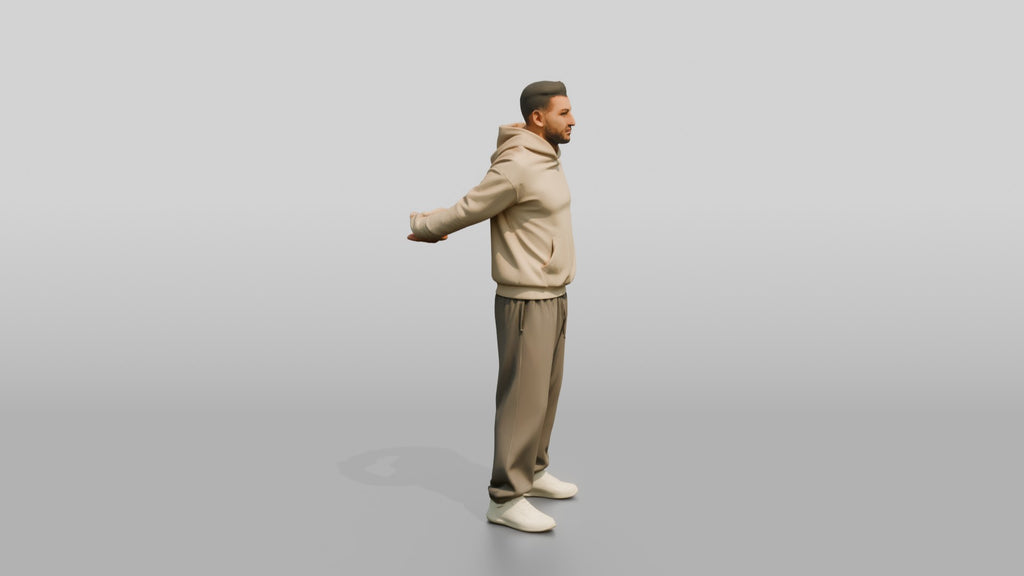 Man Stretching Chest with Shaker