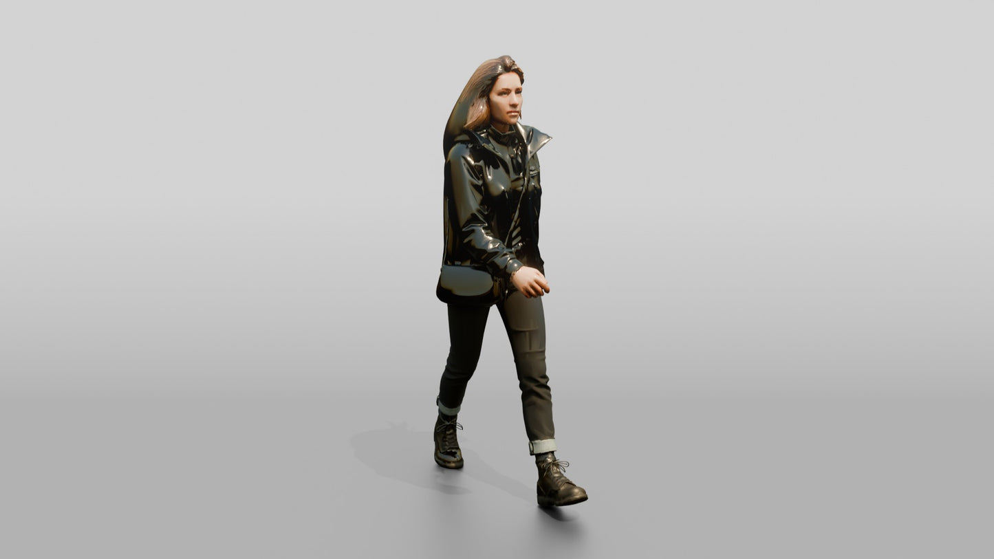 Caucasian Woman in Technical Winter Jacket
