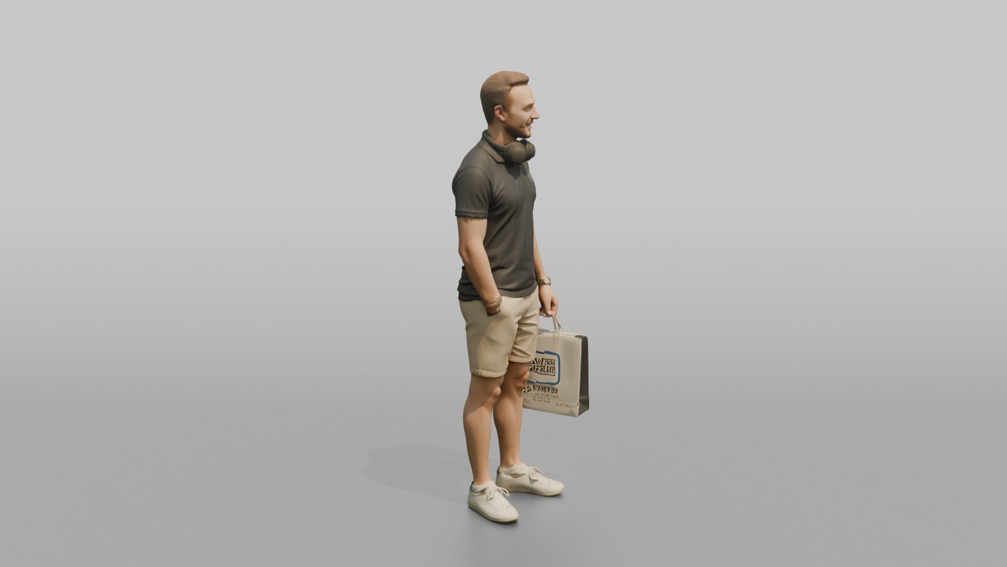Vacationer Wearing Relaxed Polo Shirt