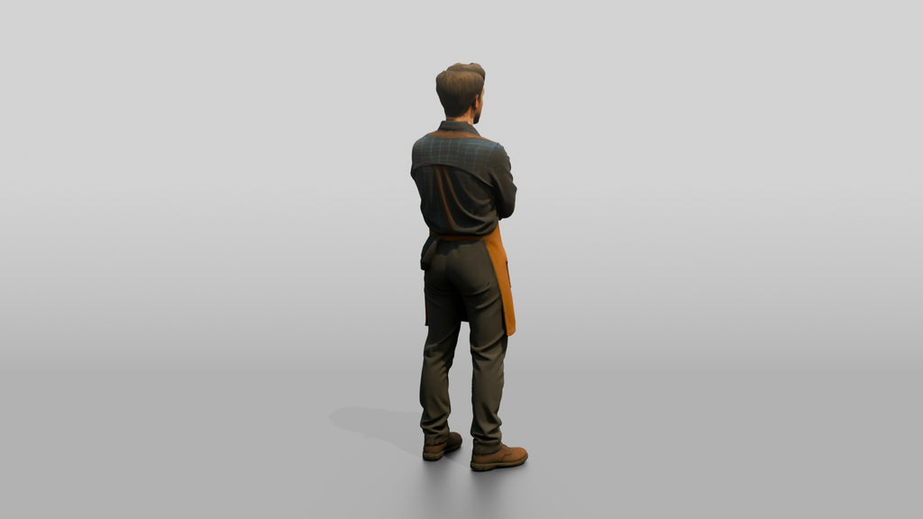 Worker in Canvas Apron