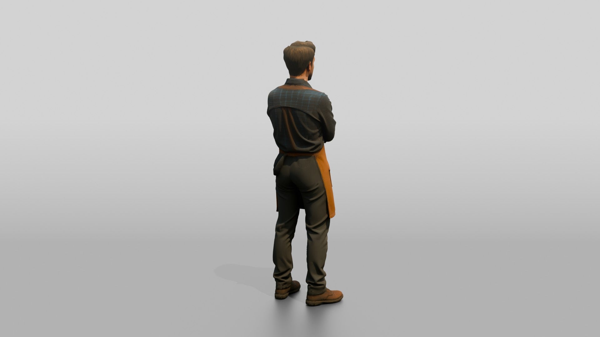 Worker in Canvas Apron