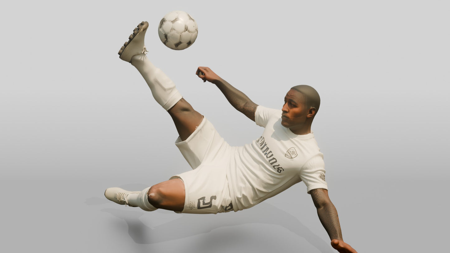 Soccer Player Dynamic Bicycle Kick