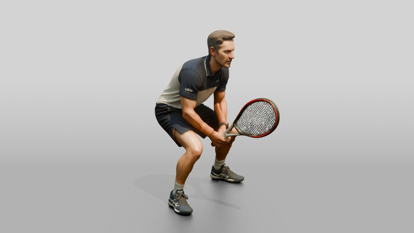 Slim Tennis Player in an Agile Ready Stance