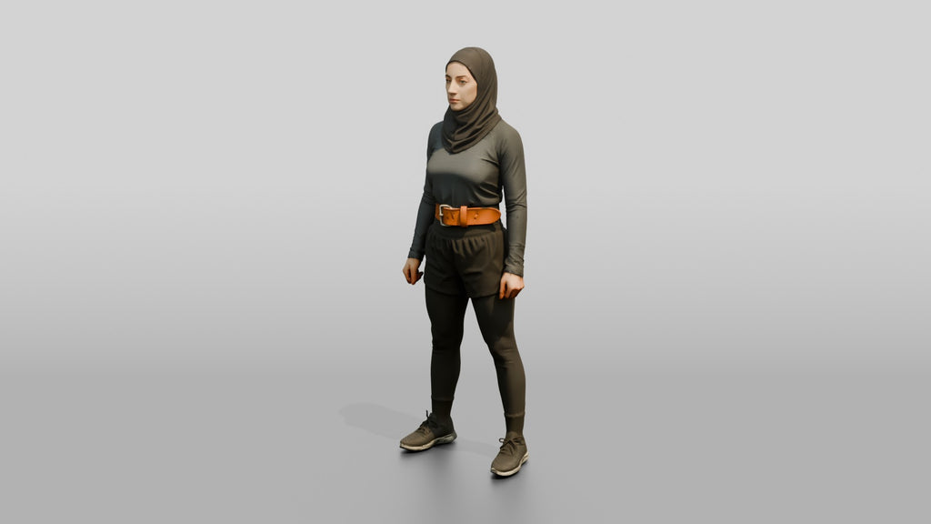 Woman in Sports Hijab and Belt