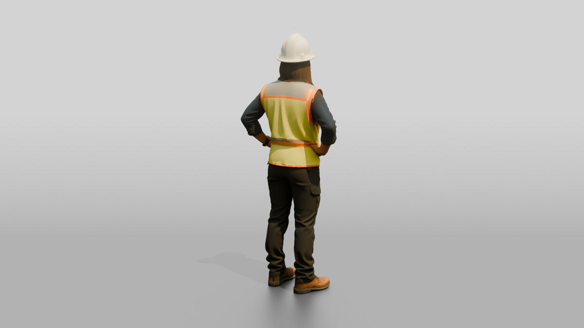 Construction Worker Woman 96 - 3D character model, view 3