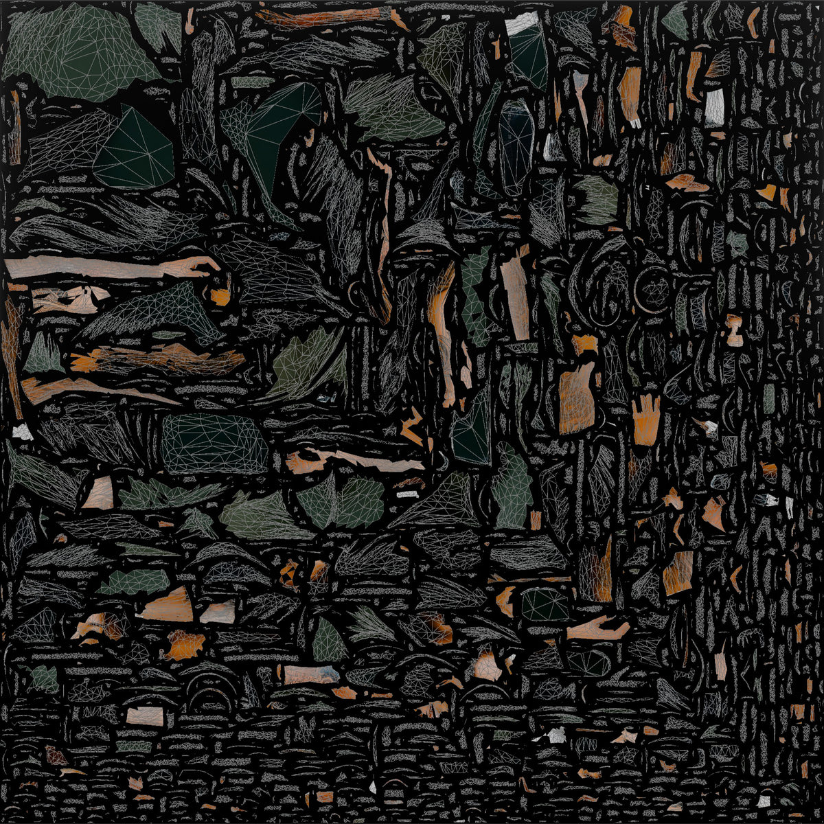 Homeless Woman Sitting Cross-legged - UV layout, base color map