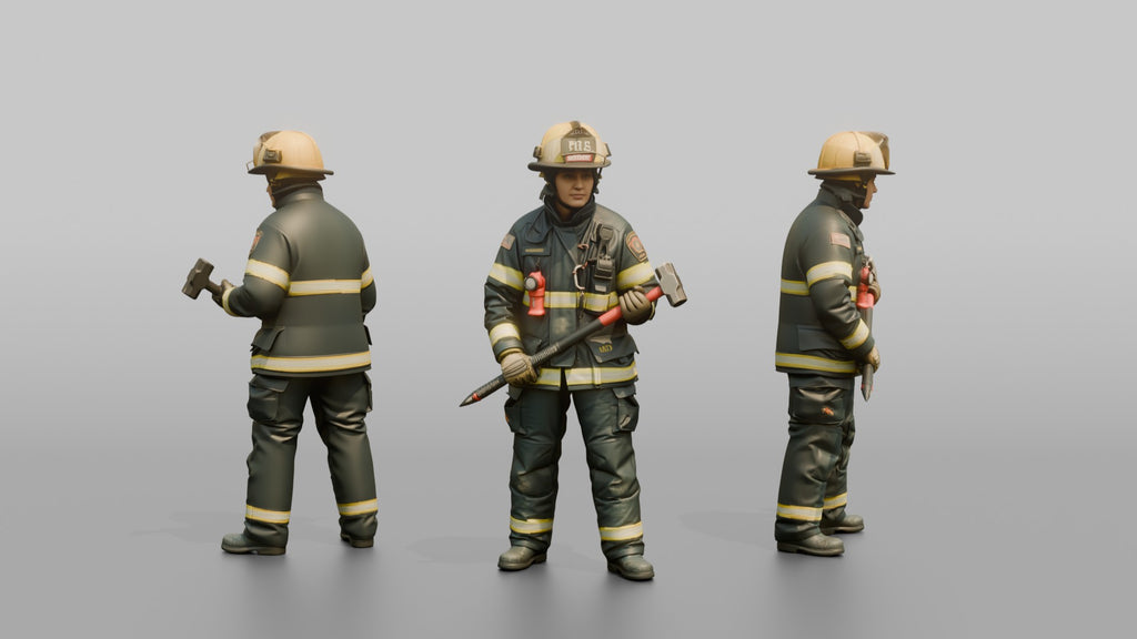Firefighter Woman Holding a Glass-breaker Entry Tool