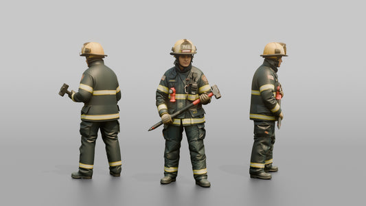 Firefighter Woman Holding a Glass-breaker Entry Tool