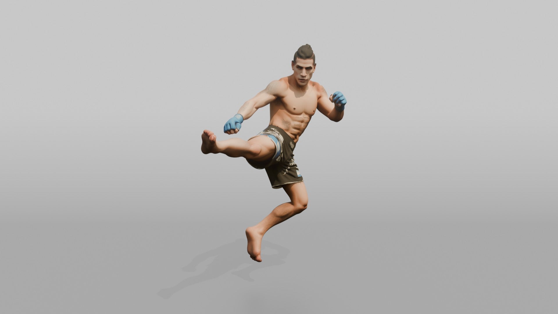 MMA Fighter Spinning Heel Kick