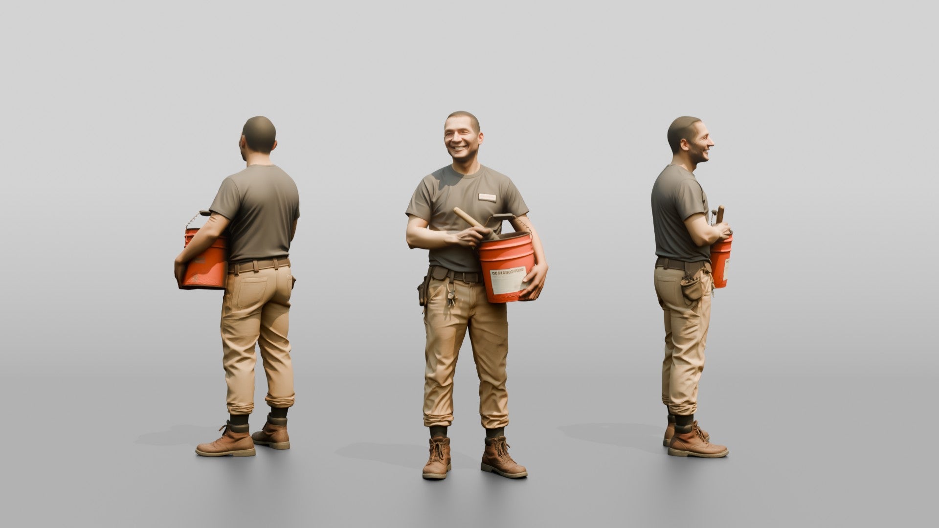 Mechanic Holding a Grease Bucket