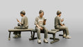 Woman Sitting with Shaker on Bench