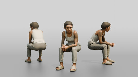 Middle Eastern Female Prisoner in Grey Joggers