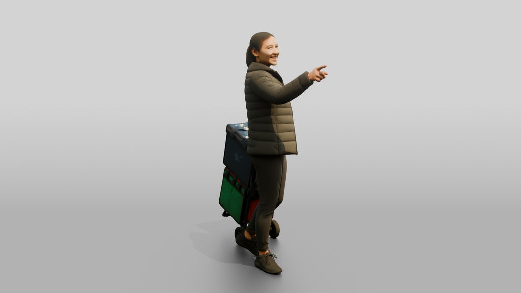 Woman with Delivery Cart